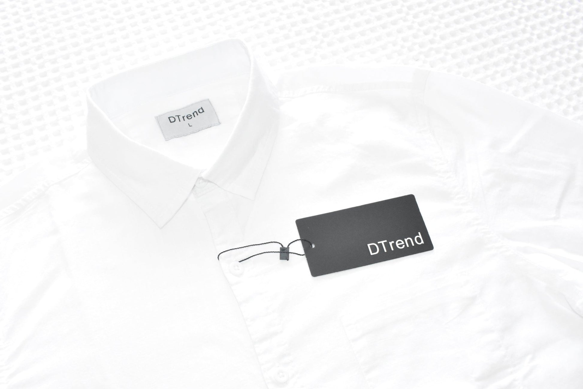Mens Long Sleeve Classic - Single Pocket White Button - DTrend